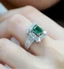 2019 New Arrivic Top Sellose Luxury Jewelry 925 Sterling Silver Princess Cut Emerald Gemstones Party Women Wedding Bridal Ring for9216225