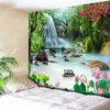 Wandtapijten Waterval Paradijs Meer Bos Vliegende Witte Duif Chinees Landschap Tapijt Lotus Tapijt Muur Opknoping voor Home Decor Falls