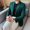 Mäns kostymer Autumn Brand Men Blazers Slim Fit Casual Sacka Jacka Solid Color One Button Korean Style Busining Spring Man Man Blazer L45