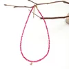 Collares colgantes ZMZY Diseño elegante Collar de piedra natural corto Corazón Cristal Retro Étnico Rosa Rojo Joyería Mujer Femme