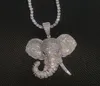 Collane a pendente hip hop zirconia cubica zirconia bling bling ghiacciata per i pendenti animali di elefante collana per uomini donne gioielli di moda oro 5818046