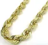Personalizado 3mm 10k 14k 18k corrente de corda de ouro sólido colar jóias finas brilhar brilhantemente torcido corrente de corda para homens mulheres