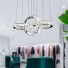 Nordic Dimmable Crystal żyrandole Pierścienie LED Kitchen żyrandol Control Industrial Crystal Light dla dzieci w sypialni jadalnia 275Q