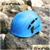 تسلق خوذات Xinda Climbing خوذات الصخور الخارجية للهبوط الخوذة معدات الإنقاذ الجبلية لتوسيع نطاق عمل السلامة DHPGT