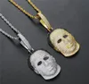 18K Gold Plated Mask Necklace Pendant Gold Silver Plated Iced Out CZ Bling Mens Hip Hop Necklace4850414