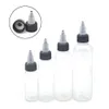 50pcs 30 ml 60 ml 100 ml 120 ml plastikowy pusty tatuaż atrament Butelka Top Black Cap Przezroczysty przezroczystą butelkę Akcesoria T20266T