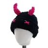 Ball Caps Warm Winter Hat For Womens Woolen Knitted Devil Horn Hats Bonnet