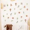 3sheets/set Watercolor Grass Mushroom Pattern Wall Stickers Boho Style Wall Decals for Kids Room Baby Nursery Room Home Decor