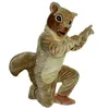 Costume de mascotte d'écureuil marron d'Halloween, tenue de personnage de dessin animé, tenue unisexe, pour anniversaire, noël, carnaval, déguisement