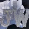 Заводское Vvs муассанитовое бриллиантовое ожерелье Iced Out в стиле хип-хоп с буквенным именем, подвесная цепочка для мужчин, ювелирные изделия на заказ