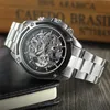 Forsining Men Watch Stainless Steel Military Sport Wristwatch Skeleton Automatic Mechanical Male Clock Relogio Masculino 0609 Y190171Y