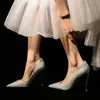 SURET Buty luksusowe złote srebrne damskie buty buty sprężyna palca wysokie obcasy impreza buty ślubne kobieta sztyletowe obcasy designerskie buty 231213