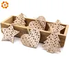 6 pièces beaux pendentifs en bois de noël européen ornements artisanat en bois ornements d'arbre de noël décorations enfants jouets suspendus cadeaux Y4675917