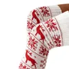 Chaussettes Bonneterie Chaussettes de Noël pour femmes Chaussettes hautes de cuisse Imprimé flocon de neige Tricoté sur les bas du genou Chaussettes chaudes pour femmes Bonneterie Automne Hiver 231213