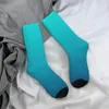 Erkek Çoraplar Erkekler İçin Komik Çılgın Çorap Yaz Plajı Şık Özet Teal Mavi Turkuaz Hip Hop Vintage Gradyan Renkli Desen