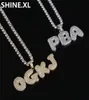 Hip Hop Nom personnalisé combinaison lettre de bulle collier pendent micro-cubic zirconia or argent couleur cuivre pendentif collier 6528925