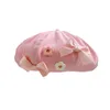 Berets Women Cute Sweet Beret Fashionable Artist Hat With Bow And Flower Girls Autumn Cap Outdoor Travel Leisure Accessories