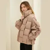 Donsparka's voor dames Winter katoenen korte parka's Dames Oversized dikke warme gewatteerde katoenen donsjas Zwart Wit Blauw gewatteerde parka Dames 231212