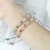 Strand Women Natural Stone White Stripe Agate Braided Bracelets Men Charm Handmade Adjustable Woven Rope Bracelet Wrist Fashion Jewelry