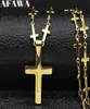 Pendant Necklaces 2021 Fashion Cross Stainless Steel Necklace Women Double Layer Gold Color Neckless Jewerly Acero Inoxidable Joye2039703