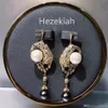 Hezekiah 925 Tremella Needle Bossy Leopard Earrings Pearl Leopardハイエンドファッション品質雰囲気の女性耳スタッズ300O