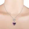 Pendentif Colliers Zircon Coeur Collier Simple Mode Charme Rose Amour Pour Femmes Collier Chaîne Saint Valentin Cadeau