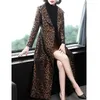 Płaszcze damskie płaszcze Lopard Long -Sleeve Women 2023 Spring Autumn Fashion elegancka żeńska swobodna wiatrówki lu2005