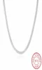 Lekani Mesh Chain Choker Necklace Cool Men's Fine Jewelry 4mm 50cm 925 Sterling Silver Round 20inchs Chains2217566