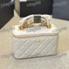 Vintage Crossbody Women Mini kosmetyczna torba Złota sprzęt Gold Ball Diamond Lattice Luksusowa torebka Vintage Torba na ramię