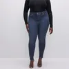 Kvinnors jeans mager mage kontroll hög stretch midja höftlyft smal passform blyerts denim byxor y2k pojkvän vintage rippad bodycon