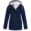 Trenchs de femmes manteaux coréen mode zip coupe-vent femmes solide h épaississement veste en plein air à capuche imperméable coupe-vent chaud tunique manteau