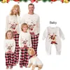 ファミリーマッチング衣装クリスマスファミリーマッチパジャマセットかわいい鹿の大人の子供の赤ちゃん家族マッチング衣装クリスマスファミリーPJの犬の服スカーフ231212