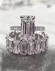 Luxury 100 925 Sterling Silver Created Emerald Cut Diamond Wedding Engagement Cocktail Women Moissanite Band Ring Fine Jewelry 208367318