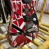 En stock Eddie van Halen Fran-K Guitare électrique de relique lourde / corps rouge / décoré de rayures en noir et blanc / livraison gratuite