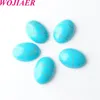 Wojiaer Natural Gemstone Turquoises Cabochon Oval Clear Cab Beads No Drilling Hole for Jewelry Making DIY Pendant Ring BU817279A