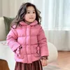 Down Coat Kids Baby Girls Clothes Bow Pocket Pink and Sweet Jacket Högkvalitativ vit Duck