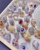 Moda duży pierścień kamienia szlachetnego dla kobiet pełny cyrkon diamentowy przemysł ciężki luksusowe wspólne miedziane pierścienie kolorowe biżuterię1548937