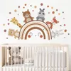 Boho Style Animaux mignons lion arc-en-ciel Fox Bunny Stickers muraux pour les enfants de chambre à coucher Seccules murales à la maison Stickers décoratifs décor