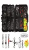 140 stks doos visaccessoires apparatuurkit met tackle box snaps kogellager drievoudige draaibare connector visserset zoutwater fres8551480