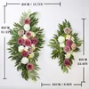 装飾的な花の花輪2ピースウェディングアーチローズアジサイの素朴なガーランドレセプションウォールセレモニー231213のための素朴な牡丹の花