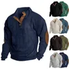 고품질 의류 겨울 버튼 3D 프린트 칼라 풀 오버 간단한 빈티지 재킷을위한 남성용 후드 대형 스웨트 셔츠