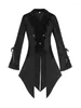 Dames Trenchcoats 2024 Harajuku Retro Steampunk Vrouwen Middeleeuwse Jassen Kostuum Velet Stand Kraag Slipjas Gothic Vampier Cosplay Jas