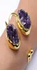 Guaiguai Jewelry Natural Purple Amethyst Druzy Bangle Bracelet Women Womendry Jewelry Trendy for Women2860944