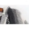 Maglioni femminili maglione sovradimensionato con cappuccio da donna Donne spesse calde mohair autunno inverno grigio nero ridotto pigro oaf pullover