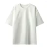 T-shirts en daim à manches courtes pour hommes et femmes, Vintage, amples, décontractés, surdimensionnés, col rond, hauts rétro, 2024