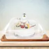 Plates Covered Buffet Tray Dessert Dust-proof Restaurant Cake Plate Clear Serving Acrylic Desktop Fruit Trays Serve