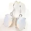 Luckyshine Christmas 6 Pair 925 Silver Plated 10 14 mm Fashion-Forward White Moonstone Earrings for Lady Party Gift E0139242B