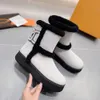 Designer enkellaarzen contrasterende kleur bont splitsen decoratie snowboots Suède leren laarsjes Dames instappers Ronde neus Luxe merk schoenen maat 35-41