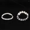 Anillos de racimo Flash Piedras de cristal Anillo de perlas Cuerda elástica Ajustable Joyería de mujer Moda a juego Mujer Accesorios de fiesta de lujo