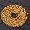 Wholesale 6mm Rope Chain Stainless Steel Twist Chain PVD Gold Plated Necklace 304L Jewelry